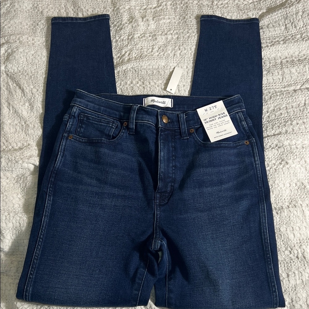 Madewell Dark Blue high rise Skinny Jeans size 27 T